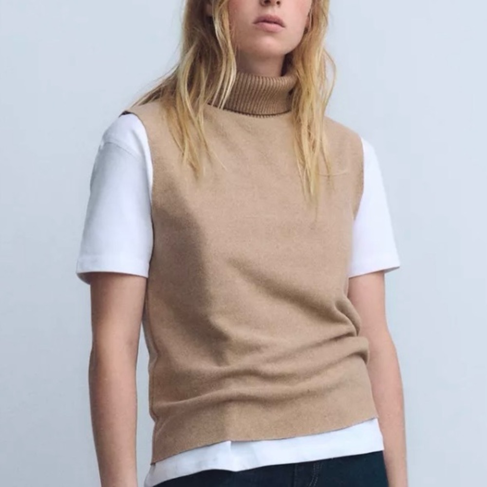 ZARA Sleeveless Turtleneck Sweater NWT - Picture 9 of 9